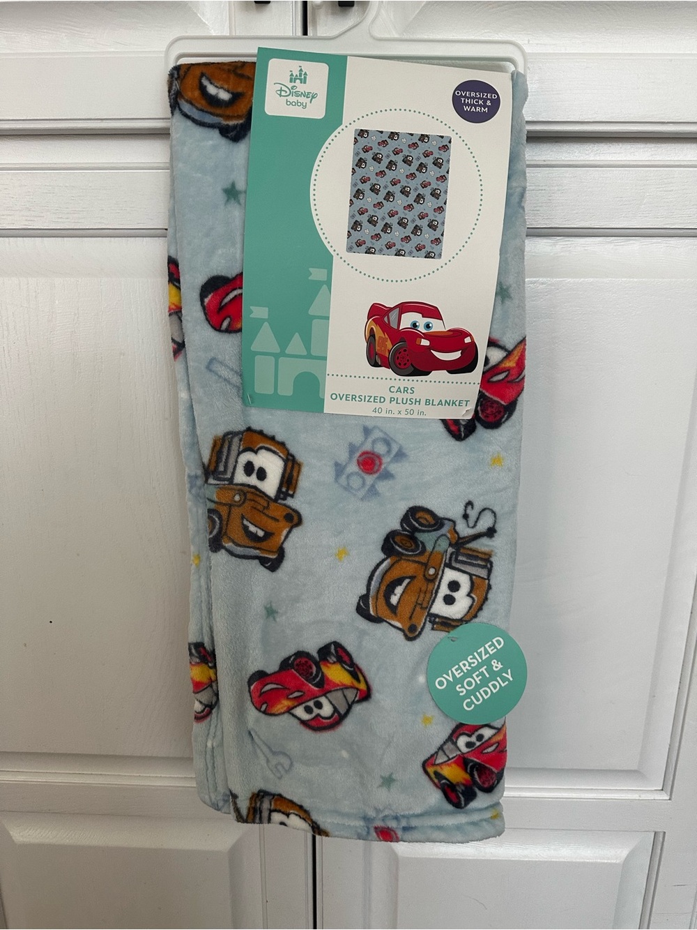 Disney Baby Cars Light Blue Lightning McQueen & Mater Oversized Plush Blanket